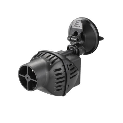 a glossy black single outlet wave maker with a large clip release suction cap