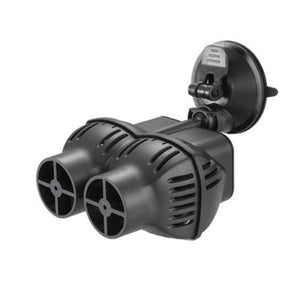 a glossy black twin outlet wave maker with a large clip release suction cap