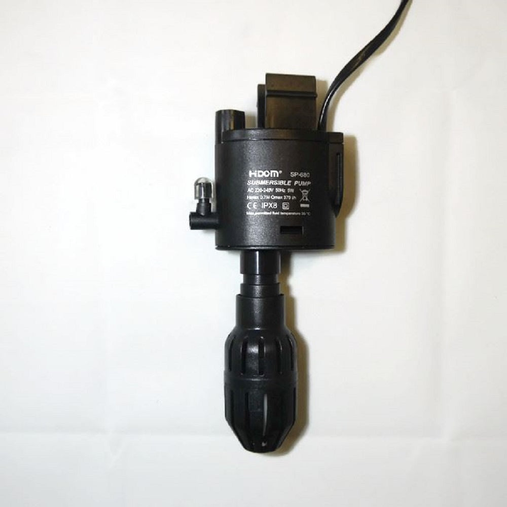 an aquarium water pump with sucker attachments