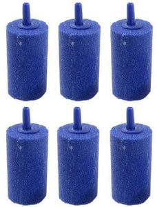 6 blue cylinder air stones