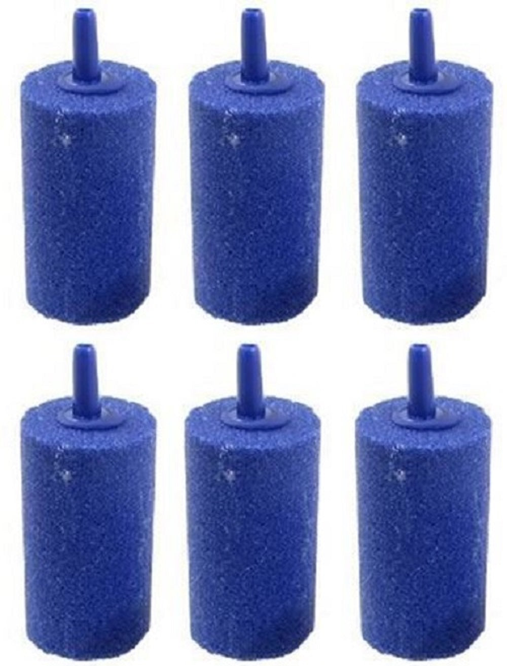 6 blue cylinder air stones