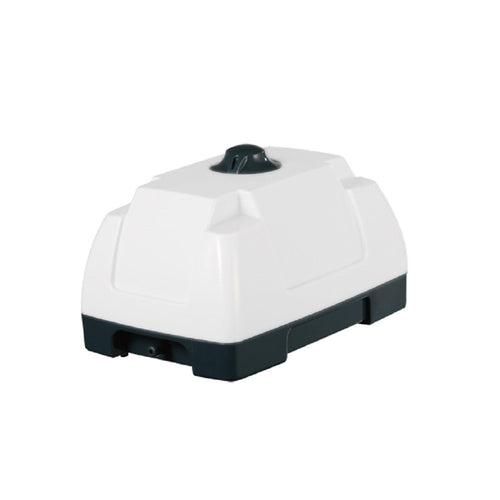 a white glossy aquarium air pump with in-built non return valves
