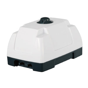 a white glossy aquarium air pump with in-built non return valves