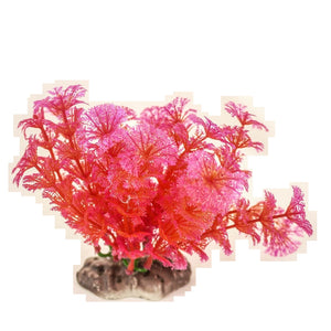red artificial plant with thick foliage