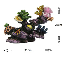 Fish Tank Aquarium Ornament Feature - Wide (31cm) Coral Reef Rock Outcrop and Polyps