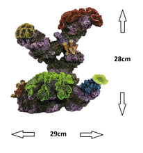 Fish Tank Aquarium Ornament Feature - Tall (28cm) Coral Reef Rock Outcrop and Polyps
